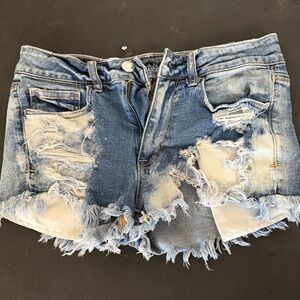 American Eagle Distressed Women's Denim Cutoff Shorts - Blue